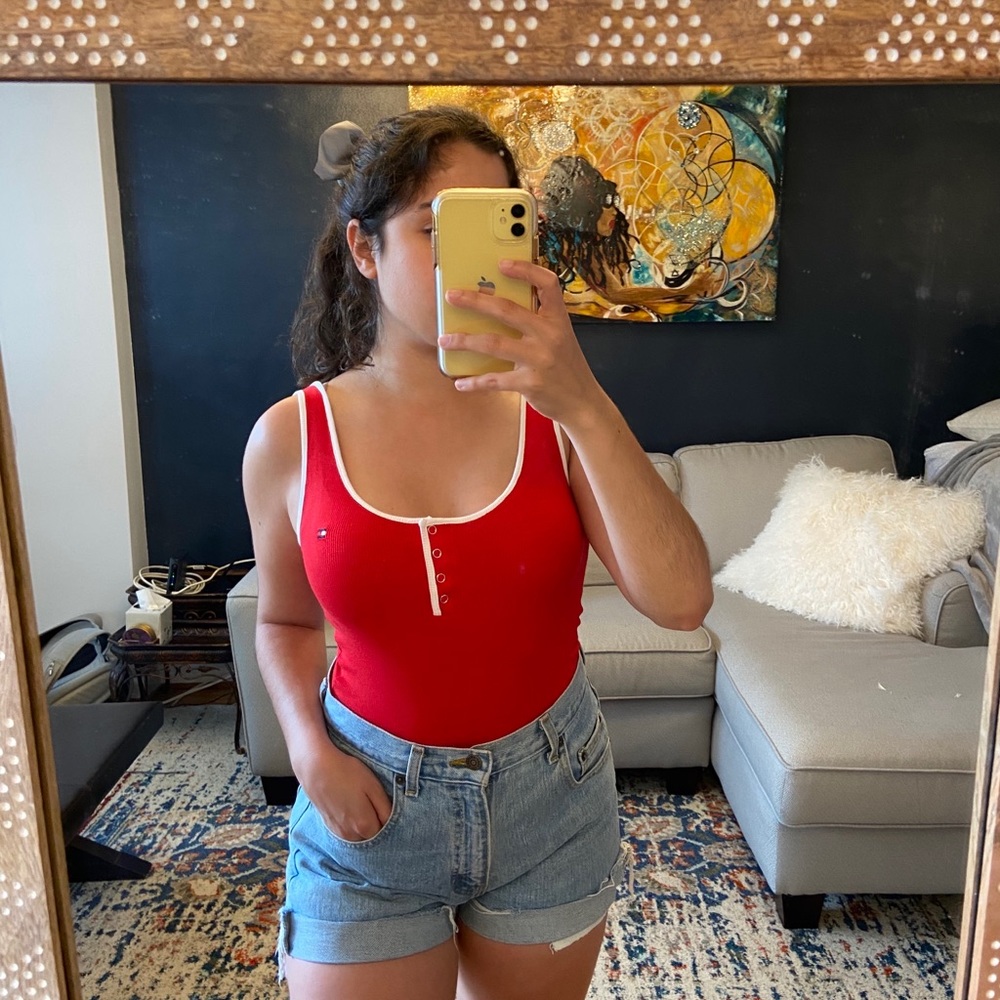Tommy Hilfiger X UO Graphic Red Bodysuit